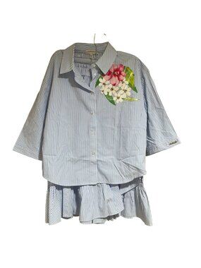 Twinset oversize poplin shirt and skirt set